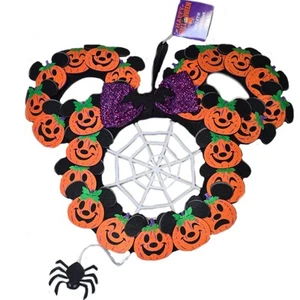 NEW 2021 Disney Store Minnie Mouse Pumpkin Halloween Wreath (NEW With Tags) - Picture 1 of 10