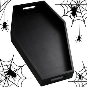 Wood Coffin Tray Halloween Black Charcuterie Board Coffin Serving Trays Woode... - Picture 1 of 7