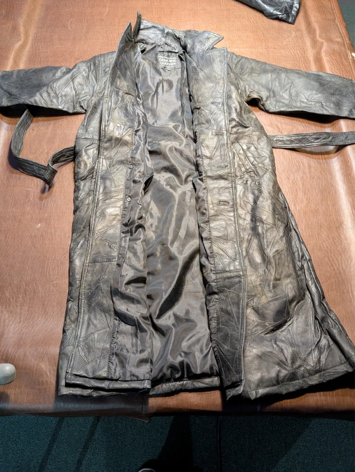 Новый с Ярлыками Giovanni Navarre натуральной кожи Тренч черный мужской полной длины S #VT759 - Изображение 1 из 3