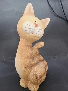 Gato pintado a mano de arcilla de terracota - Imagen 1 de 7