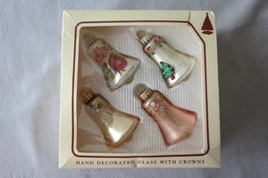 Schachtel mit 4 Weihnachtsglockenschmuck aus Glas - Bild 1 von 8