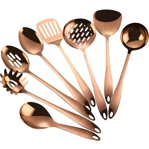 Juego de utensilios de cocina de acero inoxidable de 8 piezas de oro rosa antiadherente para cocinar Utenis... - Imagen 1 de 6