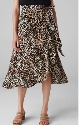 Whistles Leopard Print Wrap Skirt Size 14 - Image 1 of 4