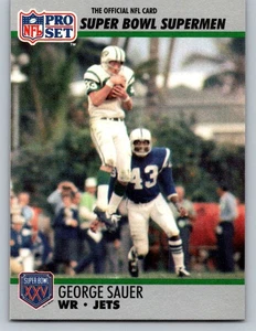 1990-91 Pro Set Super Bowl XXV Silver Anniversary #50 George Sauer New York Jets - Picture 1 of 2