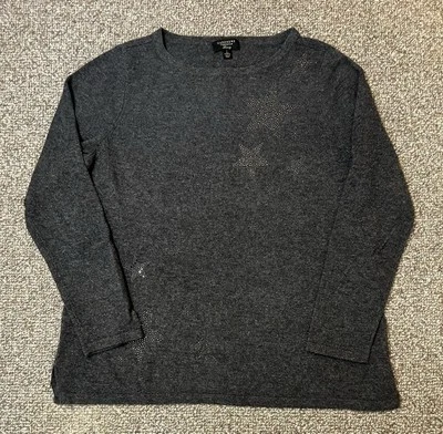 Suéter Charter Club 100 % cachemir para mujer XL gris pulóver estrellas gemas Foto 1 de 4