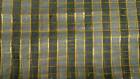 Gray Sheer Indian Woven Brocade Silk   Sale By Fabric Size   Gold Weave Checks