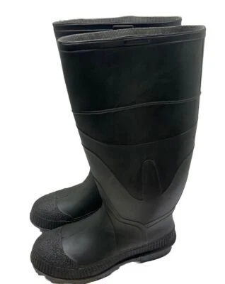 Botas de Goma Negras Sin Marca Talla 6 Impermeables Sin Forro Botas de Trabajo Media Pantorrilla Foto 1 de 4