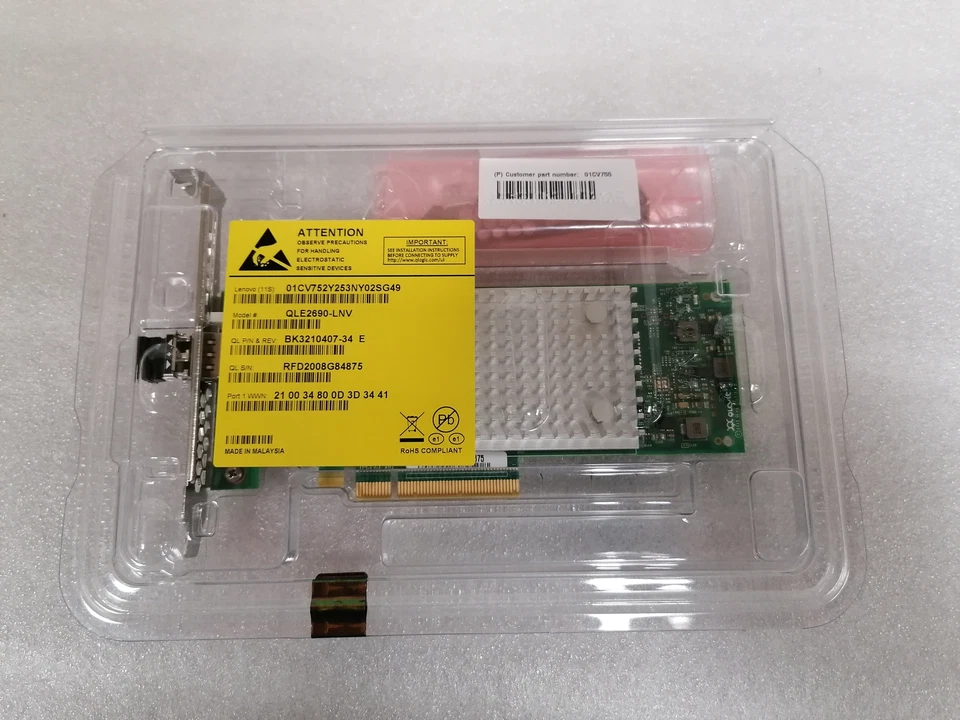 QLOGIC 16GB FC SINGLE-PORT HBA 01CV750-12-CT  - Image 1 of 1