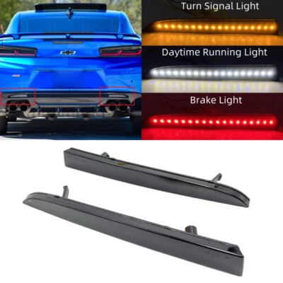 Luz trasera de freno reflector de parachoques trasero LED ahumado para Chevrolet Camaro 2016-2322 Foto 1 de 4