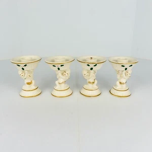 Vintage Ceramic Cherub Candle Holders Figurines Noel Japan Commodore Set of 4 - Picture 1 of 23