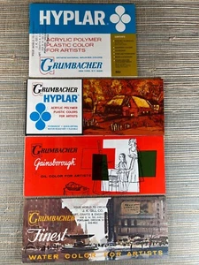 Vintage 1960s Grumbacher Brochure Lot Hyplar Gainsborough Finest Color Palette - Picture 1 of 7