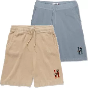 Honor The Gift Men's Embroidered H Logo Handcrafted Soft Knit Cotton Shorts - Picture 1 of 11
