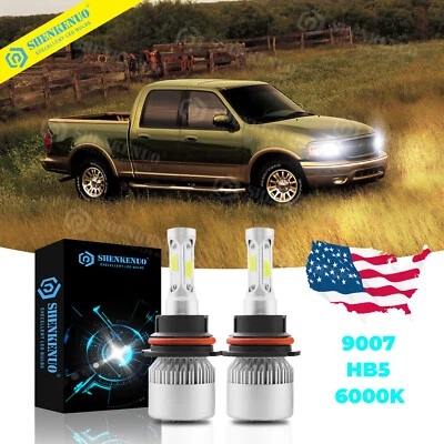 For Ford F-150 1995 1997 1999 2000 2001 2002 2003 LED HB5 9007 Headlights 2Bulbs - Image 1 of 4