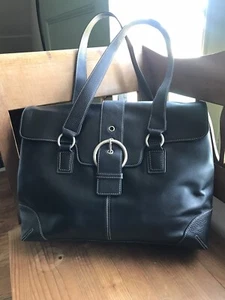 Franklin Covey schwarze Lederhandtasche Reise Laptoptasche Handtasche - Bild 1 von 11