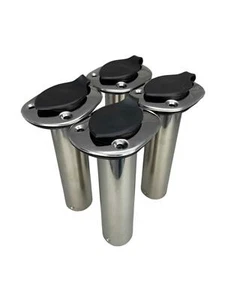 Pactrade Marine 4 PIEZAS Barco Pontón SS Montaje al ras 90° Soporte para caña de pescar Gorra de PVC - Imagen 1 de 8