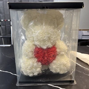 Oso Rosa con CAJA Flores Artificiales - Imagen 1 de 4