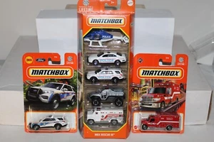 MATCHBOX 5 Pack MBX Rescue III Police/Ambulance/EMS +2023 Ford Utility Paramedic - Picture 1 of 5