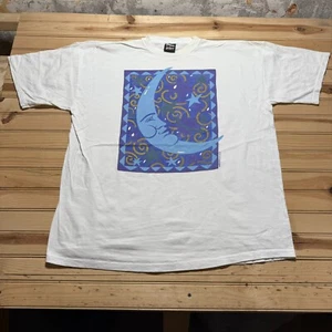 Vintage 90s 1994 Burris Wilson Crescent Moon Night Sky Art Shirt Size 2XL - Picture 1 of 10