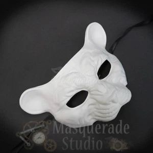Leopard Haunted Animal Spirit Wall Decoration Halloween Masquerade Mask [White] - Picture 1 of 4