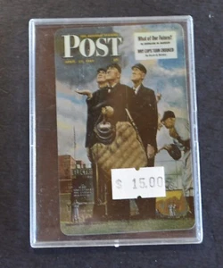 SATURDAY EVENING POST Tektel 1994 Calling Card norman rockwell art reprint - Picture 1 of 2