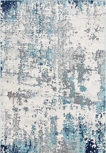 Artistic Weavers Arti Modern Abstract Area Rug 6'7" x 9', Dark Blue Aqua Ivory - Picture 1 of 3