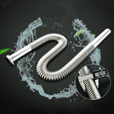 Stainless Steel Flexible Sink Drain Hose Siphon Basin Water Drain Pipe New