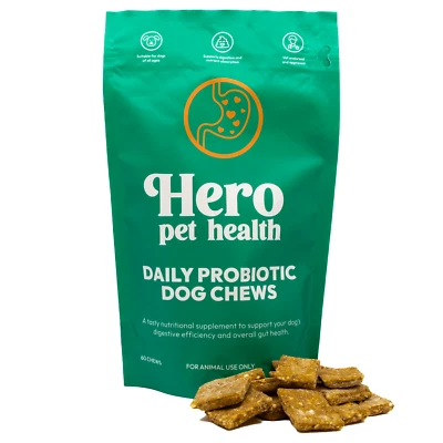 Hero Probiotic Chews For Dogs - Gut Health, Paw Licking, Digestive Support - image 1 of 4