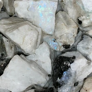 Lote de 3000 quilates de piedra lunar arco iris natural áspera + bonitas gemas facetadas GRATUITAS - Imagen 1 de 7