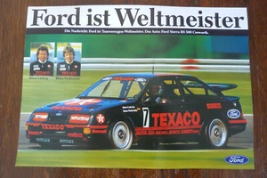 Ford Sierra RS Cosworth Original Offizielles Rennplakat Klaus Ludwig Niedzwiedz - Bild 1 von 1
