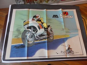 SUPPLEMENT DU JOURNAL SPIROU N°2293 POSTER MOTO PAR JIDEHEM (VTO) 1982 - Picture 1 of 2