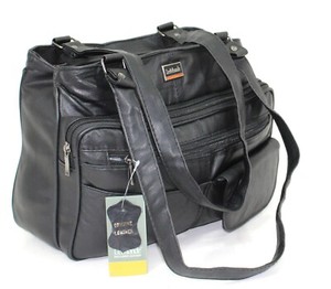 Women Real Leather Handbag Organiser Cabin Long Shoulder Strap Multi Pocket Bag