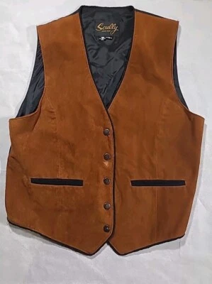 Scully Leather Vest L Vintage Cowboy Southwest Vintage - Image 1 of 4