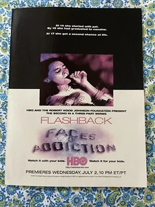Vintage 1997 Flashback Faces Of Addiction HBO Series Print Ad - Picture 1 of 7