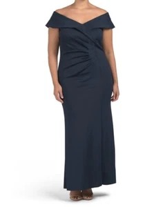 X by XSCAPE Plus Scuba Ruched Back Dress (size 14W) - Picture 1 of 2