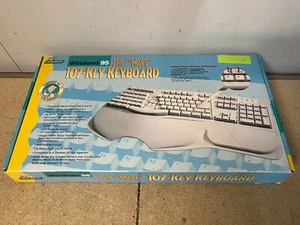 Vintage RARE PC Concepts The "Wave" PS/2 - NEW 107 Key Keyboard Windows 95 - Picture 1 of 2