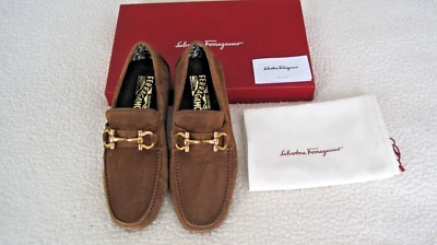 New in box SALVATORE FERRAGAMO PARIGI 20 Brown  Suede Men Loafers Size 7.5 EEE - Image 1 of 4