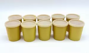 Lot Set of 10 Vintage Harvest Gold 3-1/4" Tupperware 6 Oz. Juice Tumblers #1251 - Picture 1 of 5