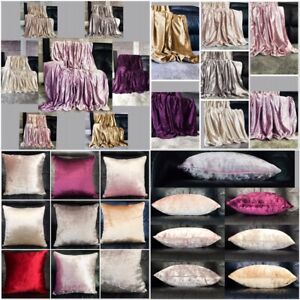 Throw over bedspread Shiny Crushed Velvet Sofa or bed Cushion Cover 8 colours