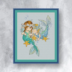 MERMAID SISTERS - Gezählte Kreuzstichpackung (mit DMC Fäden) - Bild 1 von 9