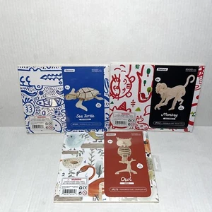 Lot of 3 New Robotime 3D Laser-Cut Wooden Puzzles - Monkey, Owl, Sea Turtle - Picture 1 of 3