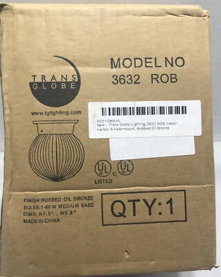 Trans Globe 6 Inch Flush Mount Bronze 3632 ROB Lot Of 3 - Image 1 of 3