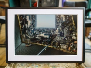 A4 Print - London View - Aerial Drone Photography - Illusion - the Thames - City - Picture 1 of 3