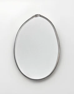 Collar de cadena Omega italiano vintage de plata de ley 925 16" 4 mm luna dorada GM - Imagen 1 de 10