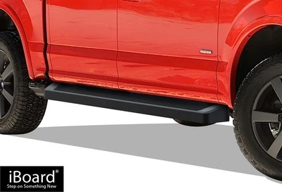 Pasos laterales APS Stain Black 6" aptos para Ford F150 SuperCrew Cab 15-25 y 17-25 F250 Foto 1 de 4