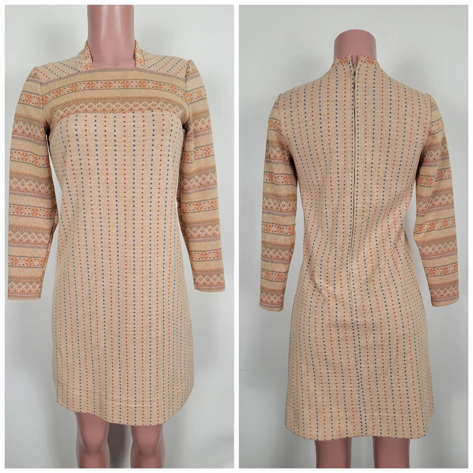 Vestido Corto Para Mujer Vintage Años 60 Era GAY GIBSON Cultura Pop Mod Gogo Talla 8 Foto 1 de 4