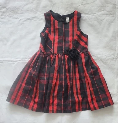Vestido de Navidad Cherokee Clásico a Cuadros Niñas Negro y Rojo Talla 5t Foto 1 de 4