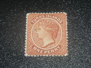 TURKS ISLAND 1881 Sc#40 1p Queen Victoria Stamp Mint Hinged, SCV$87.50 - Picture 1 of 2