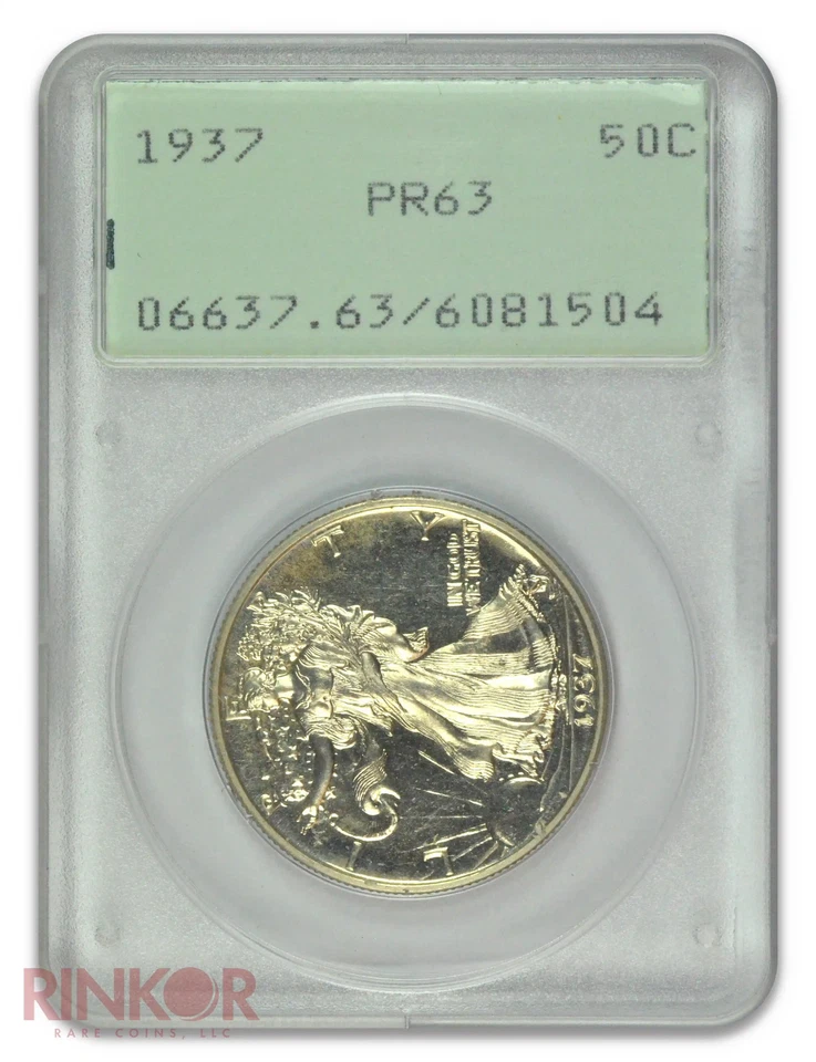 1937 Walking Liberty Half Dollar PCGS PR 63 - Image 1 of 3