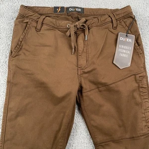 DU/ER No Sweat Jogger Pants Mens 32 Brown N2X Slim Fit Performance Stretch Duer - Picture 1 of 14