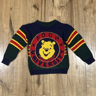 Cárdigan Suéter Vintage Años 90 Winnie the Pooh Tejido M 4/5 Hecho en EE. UU. Bloque de Color Foto 1 de 4